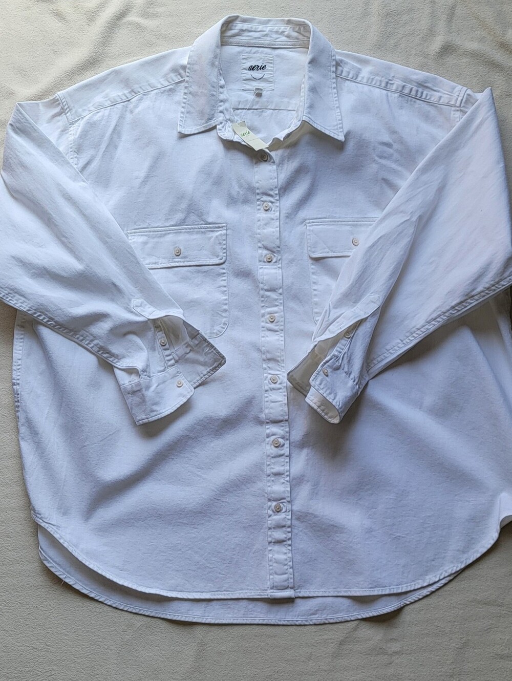 aerie White Cotton Top with Care Tag